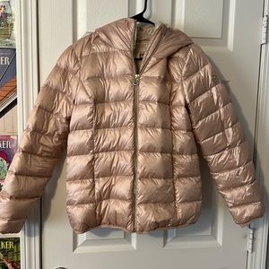 Women’s rose gold Michael Kors puffer coat